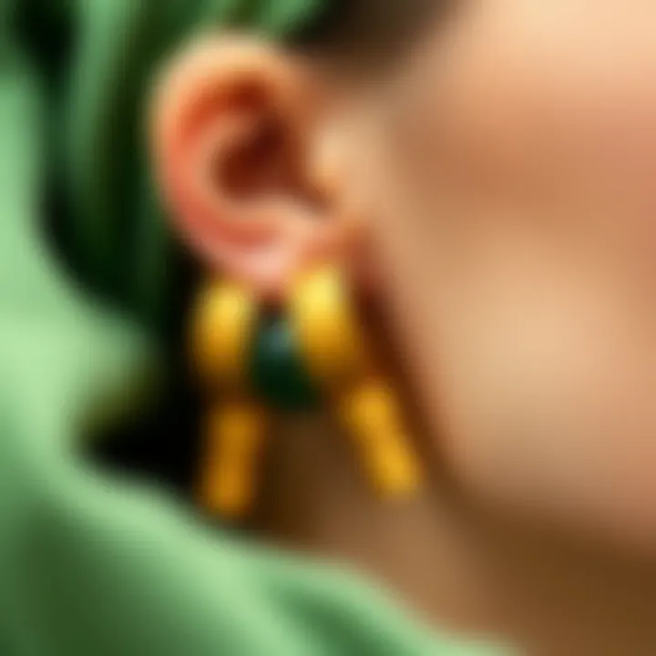 Close-up of eco-friendly materials used in earring production