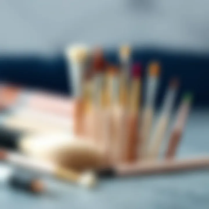 Diverse Nail Brush Types: A Comprehensive Overview Comparison of various nail brush types arranged artistically