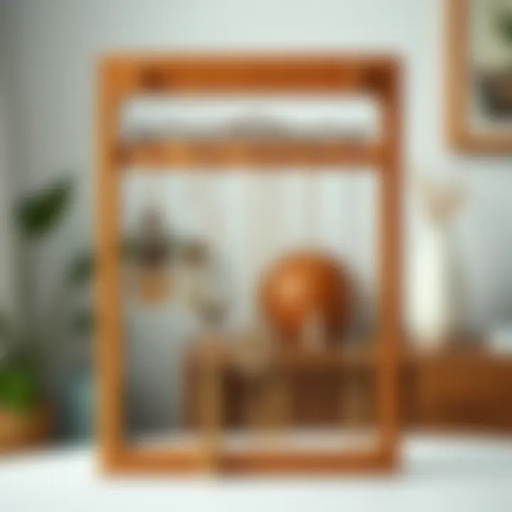 Intricate Wooden Designs in Jewellery Storage Elegant wooden jewellery storage hanger showcasing intricate designs