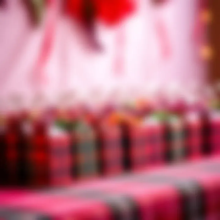 Colorful Plaid Party Favors Colorful plaid party favors arranged elegantly