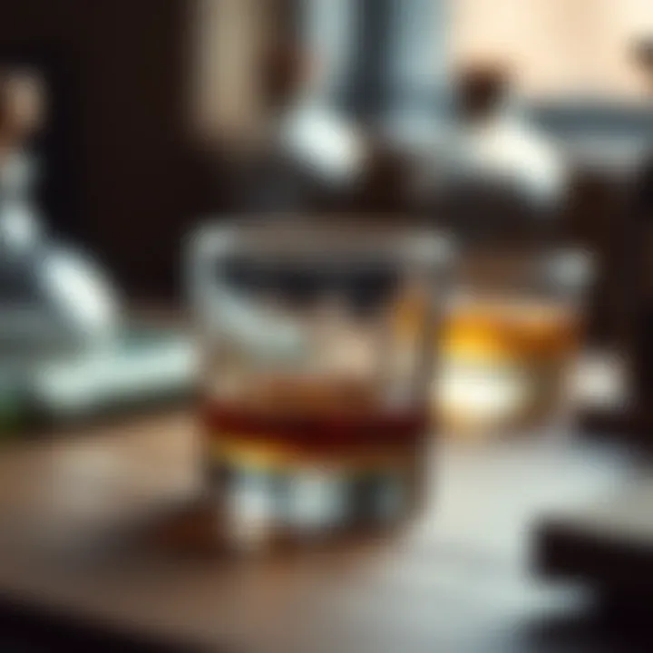 The Art of Craftsmanship Close-up of a well-crafted whiskey glass showcasing fine details.