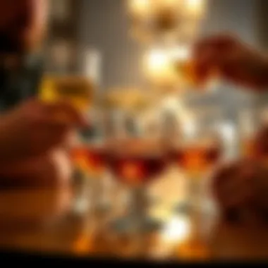 Celebration with Style Whiskey glasses in a celebratory setting with toast.