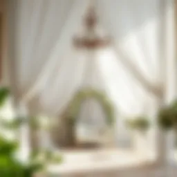 Elegant sheer drapes framing a wedding altar