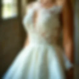 Exquisite bridal gown showcasing intricate lace detailing