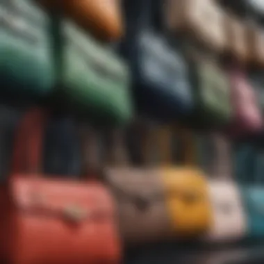 Diverse Collection of Shoulder Purses A collection of large shoulder purses in various colors and designs.