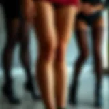 A historical timeline showcasing the evolution of sheer seamless tights.