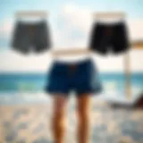 Fashionable Summer Shorts by the Beach Fashionable drawstring shorts displayed on a beach