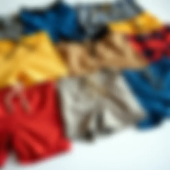Diverse Styles of Drawstring Shorts Various styles of drawstring shorts laid out for comparison