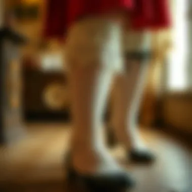 Historical Fashion Representation Historical representation of lace over the knee socks in fashion