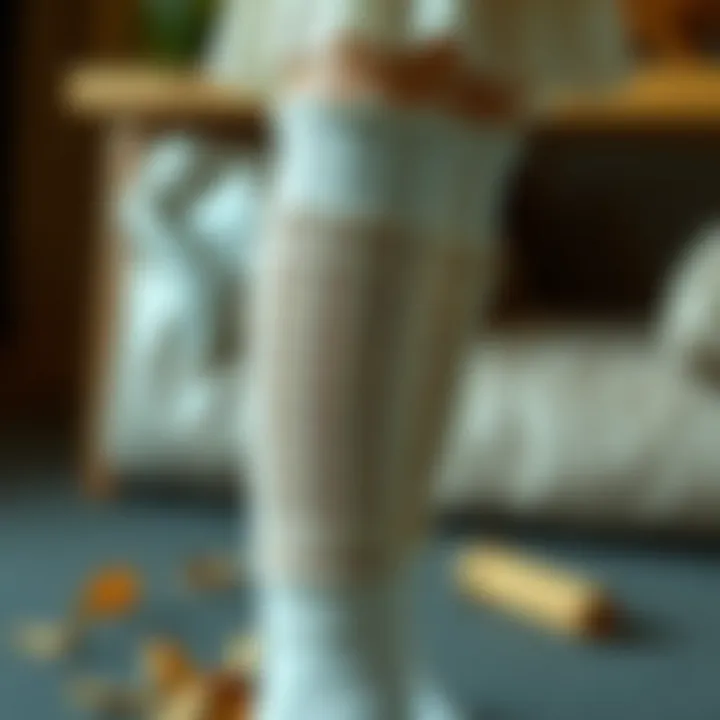 Sustainable materials used in the production of lace over the knee socks