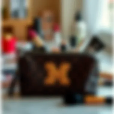 Elegant initialled makeup bag showcasing personalized style