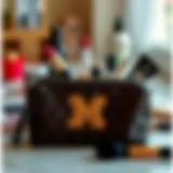 Personalized Elegance in Makeup Accessories Elegant initialled makeup bag showcasing personalized style