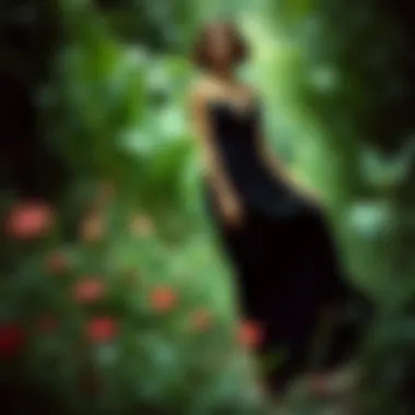 Sustainable fashion elements in the design of black dress