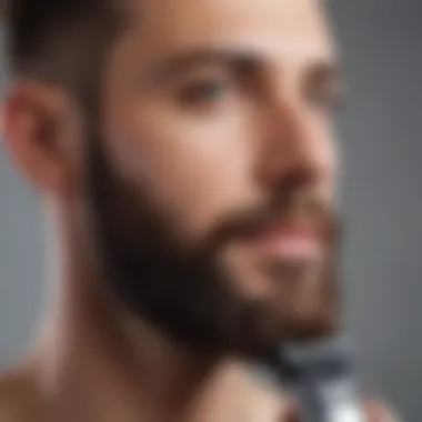 Innovative beard trimming hair catcher in action