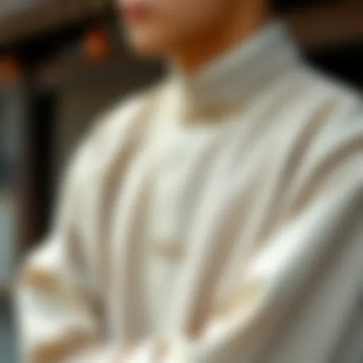 Traditional Korean workwear showcasing fabric texture and design