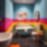 Vibrant rainbow bathroom set showcasing color harmony