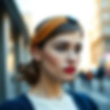 A modern interpretation of a 1920s-inspired headband, featuring sleek lines and contemporary materials.