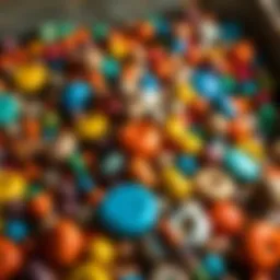 Colorful assortment of handcrafted clay beads