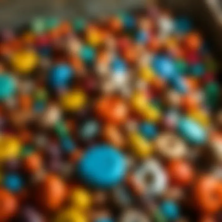 Colorful assortment of handcrafted clay beads