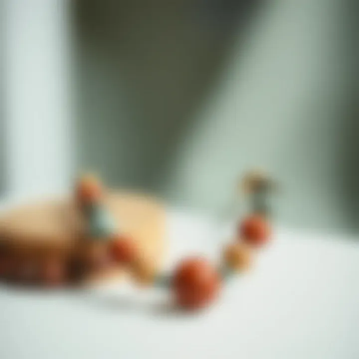 Elegant jewelry piece featuring clay beads