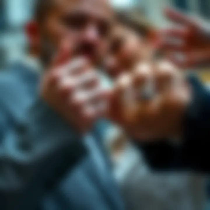 Modern Appeal of Gothic Wedding Rings Modern couples showcasing gothic wedding rings