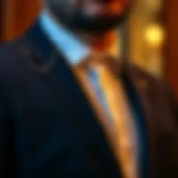 Elegant lapel chain on a tailored suit