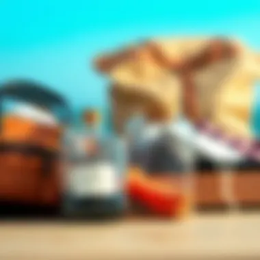 A collection of eco-friendly materials used in travel bags