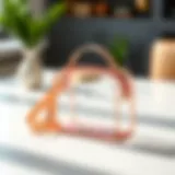 Stylish Small Clear Travel Bag A stylish small clear travel bag on a minimalist surface