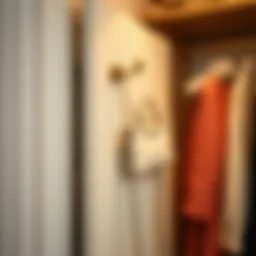 Elegant purse hook displayed on a closet door