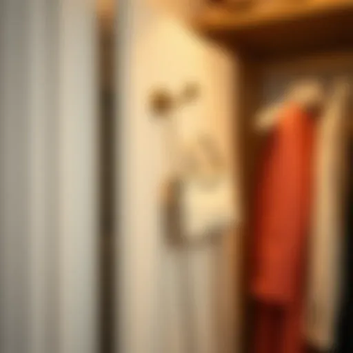 Elegant purse hook displayed on a closet door