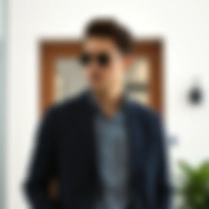 Contemporary Styling: Blazer in Today’s Wardrobe A stylish individual wearing a preppy blazer in a modern setting