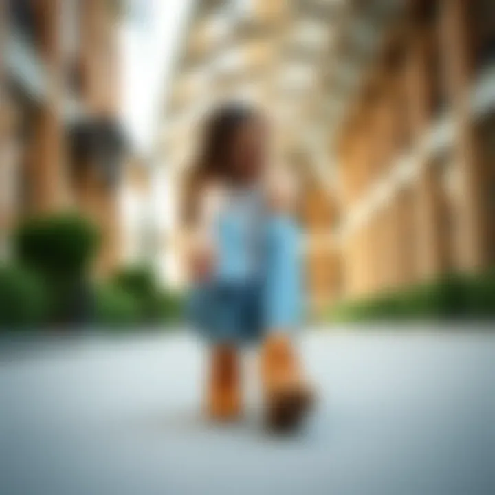 Fashionable outfit paired with brown chunky sneakers