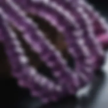 Amethyst Beads Detail Close-up of amethyst beads showcasing their rich color and texture