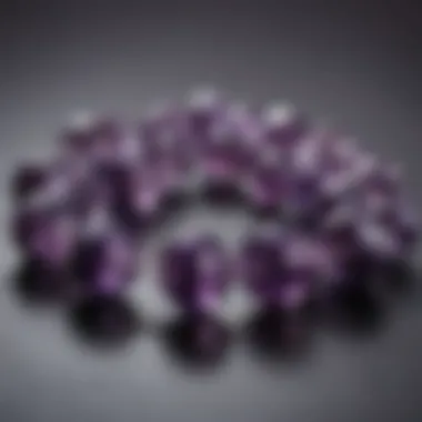 A selection of amethyst beads in various shapes and sizes