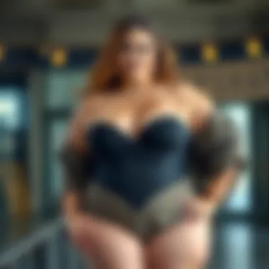 Confidence in Plus Size Fashion Fashion model confidently showcasing a high waist thong shaper