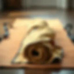 Non-slip hot yoga towel spread on a yoga mat