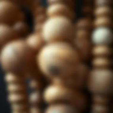 Textures and Finishes of Wood Beads Close-up of various textures and finishes of large wood beads showcasing their natural beauty