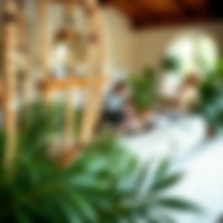 Stylish Home Decor with Wood Bead Garland Stylish home decor featuring large wood bead garland as a centerpiece among greenery