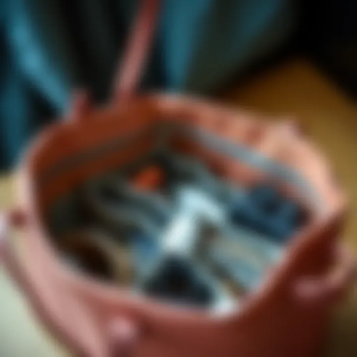 Stylish Tote Insert with Compartments Stylish tote insert showcasing various compartments