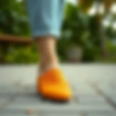 Eco-Conscious Footwear Sustainable orange mules made from eco-friendly materials