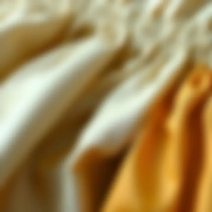 Diverse Fabric Choices for Elastic Waist Blouses A close-up of fabric textures used in elastic waist blouses showcasing variety and quality.