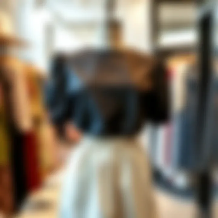 Elegant Display of Elastic Waist Blouse A stylish elastic waist blouse displayed on a mannequin in a boutique setting.