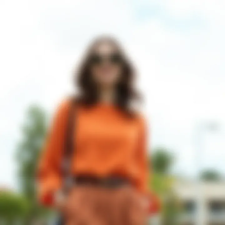 Chic Outfit Featuring Elastic Waist Blouse A stylishly dressed individual wearing an elastic waist blouse paired with chic accessories.