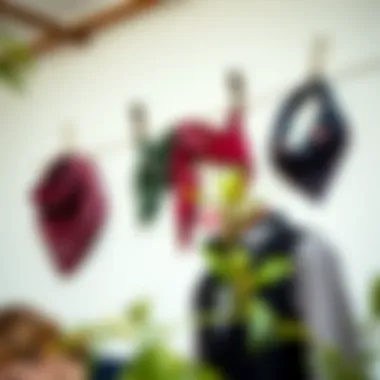 Stylish arrangements of bandanas as fashion accessories