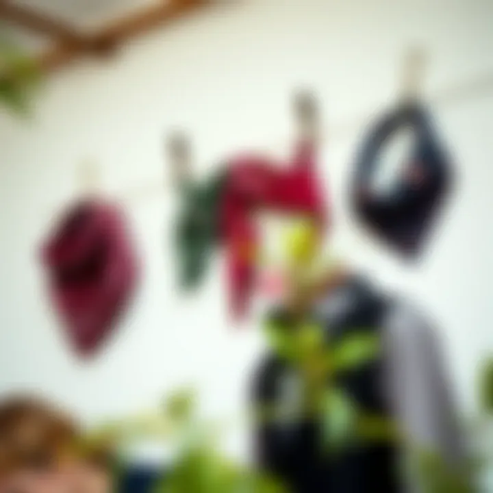 Stylish arrangements of bandanas as fashion accessories