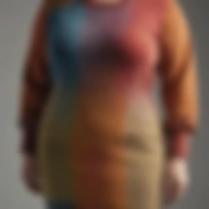 A variety of colors and materials in plus size sweater dresses