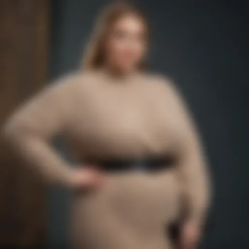 Elegant plus size sweater dress on display