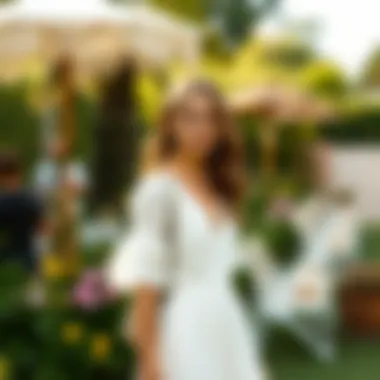 Versatile Chic: Effortless Style for Any Occasion Model wearing a chic white summer dress at a garden party