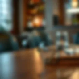 Stylish tinted glasses on a wooden table