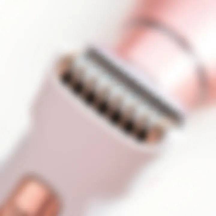 Close-up of the trimmer blades and ergonomic design